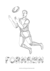 Gratis teckning Sport Rugby Rugbyboll Zentangle Lagsporter