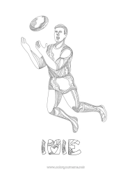Rysunek za darmo Sport Rugby Piłka rugby Zentangle Sporty drużynowe