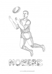Colorear gratis Sport Rugby Pelota de rugby Zentangle Deportes en equipo