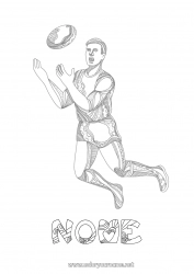 Colorazione gratuita Sport Rugby Palla da rugby Zentangle Sport di squadra