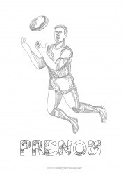 Coloriage gratuit Sport Rugby Ballon de rugby Zentangle Sports d'équipe