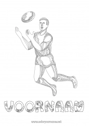 Gratis kleurplaat Sport Rugby Rugbybal Zentangle Teamsporten