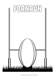 Gratis tegning Sport Rugby Rugbyball Lagidrett