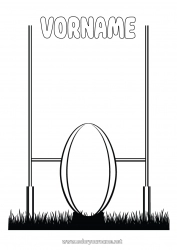 Kostenlose Malvorlage Sport Rugby Rugbyball Mannschaftssportarten