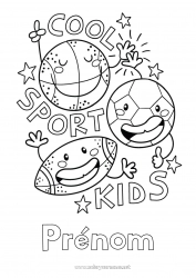 Coloriage gratuit Ballon de foot Sport Ballons Ballon de rugby