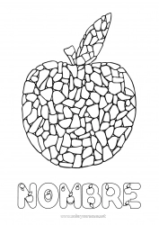 Dibujo libre Actividades para niños Frutas Manzana Mosaicos