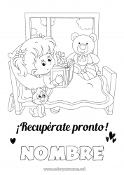 Colorear gratis Enfermo Chica