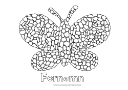 Gratis färgläggning Fjäril Barnaktiviteter Djur Insekter Mosaiker