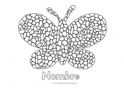 Dibujo libre Mariposa Actividades para niños Animales Insectos Mosaicos