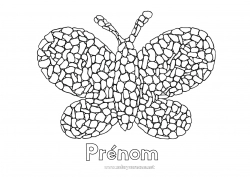 Dessin gratuit Papillon Activités enfants Animal Insectes Mosaïques