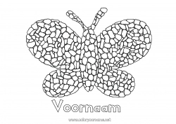 Gratis tekening Vlinder Activiteiten voor Kinderen Dier Insecten Mozaïeken