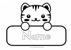 Free drawing Cat Tiger Children's activities Dog and cat Wild animals of Africa Labels