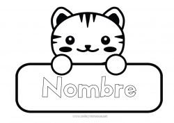 Colorear para personalizar Cat Tiger Actividades para niños Animales Perros y gatos Animales salvajes de África Etiquetas