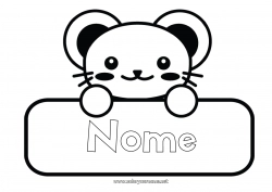 Disegno gratuito Kawaii Topo Animale Animali della foresta Etichetta