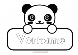 Kostenlose Malvorlage Kawaii Panda Andere Tiere der Welt Etikett