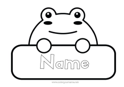 Colouring to customise Frog Animal Marine Or Aquatic Animals Label