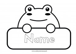 Free coloring Frog Marine or aquatic animals Labels