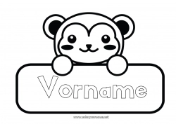 Kostenlose Malvorlage Kawaii Tier Affe Wilde Tiere Afrikas Etikett