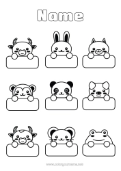 Colouring to customise Cute Animal Label