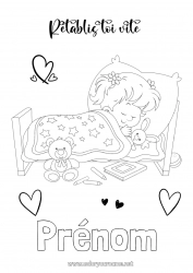 Coloriage gratuit Malade Fille