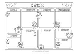 Colouring to customise Flowers Cute Spring Butterfly Children's Activities Tulip Insects Calendars And Planners.