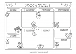 Gratis tekening Bloemen Kawaii Lente Vlinder Activiteiten voor Kinderen Tulp Insecten Kalenders en planners