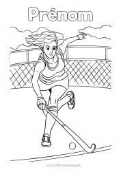 Coloriage gratuit Sport Sports d'équipe Hockey