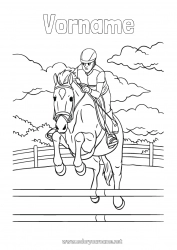 Malvorlage anpassen Sport Pferd Tier Bauernhoftiere Andere Sportarten Reiten