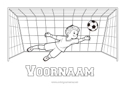 Gratis kleurplaat Voetbal Sport Teamsporten Voetballer voetbalster Doelman