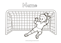 Free colouring Football Sport Team sports Women's football Footballer Goalkeeper