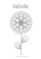 Kolorowanka dla dziecka Kwiaty Mandala Formy geometryczne