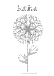 Pagină de colorat pentru copii Flori Mandala Forme geometrice