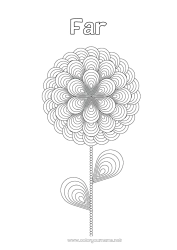 Farvelægningssiden for børn Blomster Mandala Geometriske former