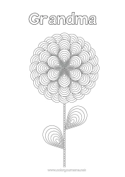 Free coloring Flowers Mandala Geometric shapes