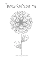 Pagină de colorat pentru copii Flori Mandala Forme geometrice