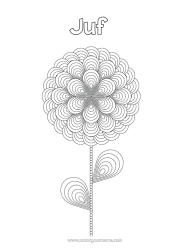 Gratis kleurplaat Bloemen Mandala Geometrische vormen