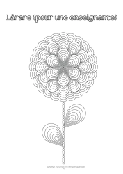 Färgläggningssida för barn Blommor Mandala Geometriska former