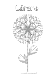 Gratis färgläggning Blommor Mandala Geometriska former