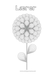 Gratis farvelægning Blomster Mandala Geometriske former