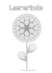 Farvelægningssiden for børn Blomster Mandala Geometriske former