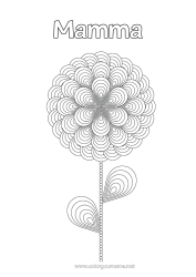 Färgläggningssida för barn Blommor Mandala Geometriska former