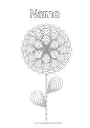 Free colouring Flowers Mandala Geometric shapes