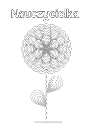 Kolorowanka dla dziecka Kwiaty Mandala Formy geometryczne