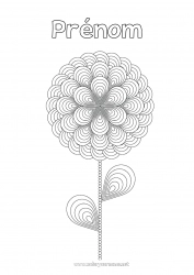 Coloriage enfant Fleurs Mandala Formes géométriques
