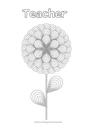 Free colouring Flowers Mandala Geometric shapes