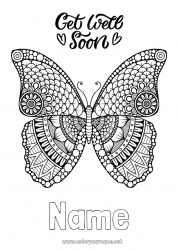 Coloring to customize Calm and zen Sick Mandala Butterfly Animal Insects