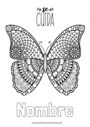 Colorear para personalizar Calma y zen Enfermo Mandala Mariposa Animales Insectos