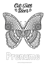 Desen liber de colorat Liniștit și zen Bolnav Mandala Fluture Animal Insecte