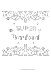 Pagină de colorat gratuită Prieten, Prietena Bunica Broderie mexicană