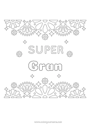 Free colouring Friend, Friend (female) Nanny Mexican embroidery